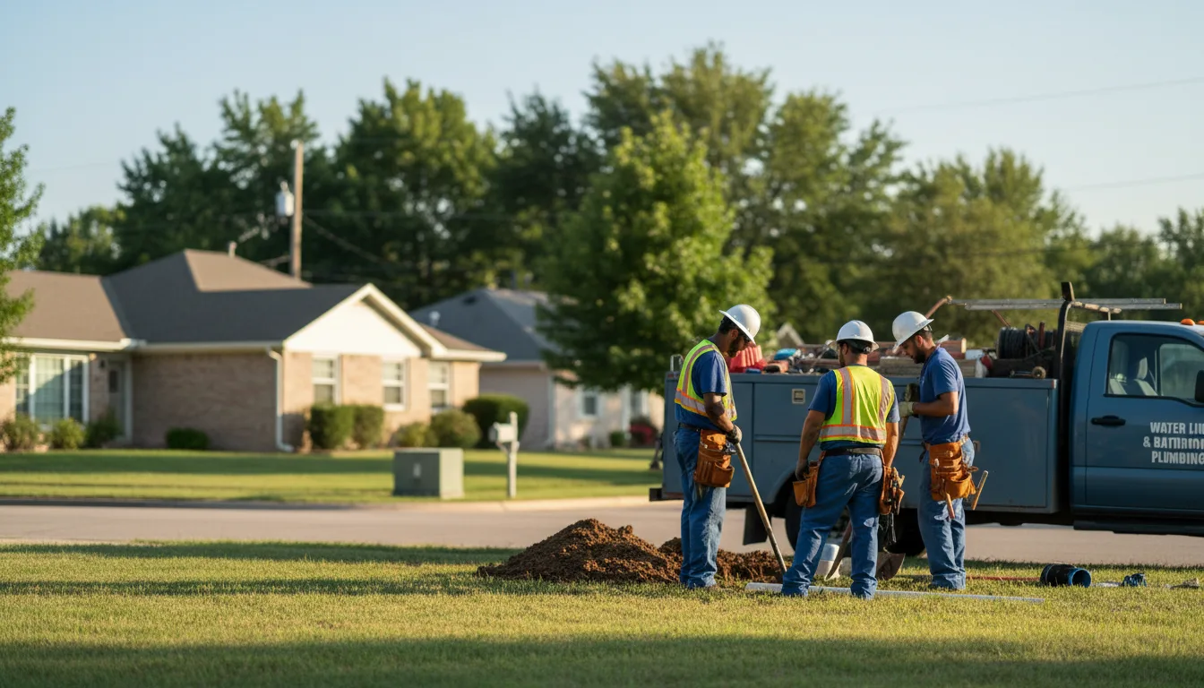 Residential water line and bathroom plumbing service in Summerfield, LA